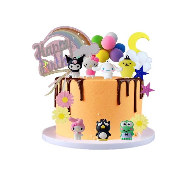 36pcs Kitty Cake Topper Rainbow Balloon Hello kuromi Birthday Party Cake Decorat - Picture 5 of 5